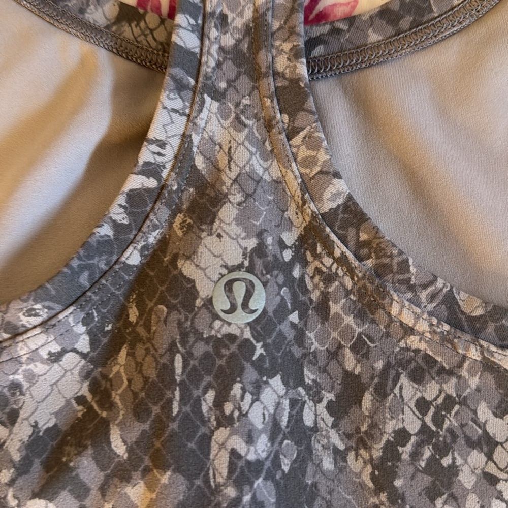Gray Patterned Luluemon Racerback Tank Top - Picture 3 of 5